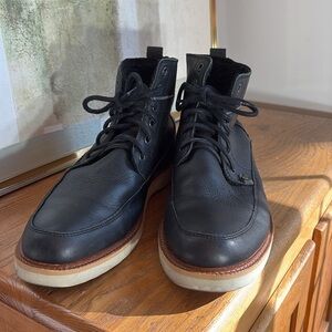 🐢Bull Boxer Danyel black leather lace up casual boot white soles: